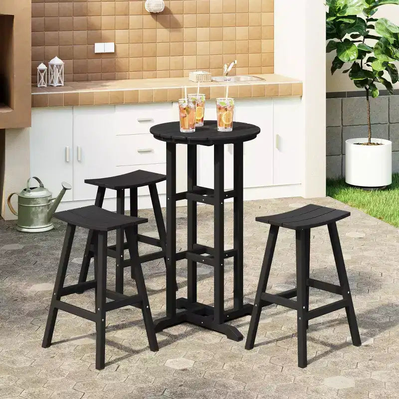 WestinTrends Malibu All Weather Hdpe Outdoor Patio Bar Height Bistro Set (4-Piece)