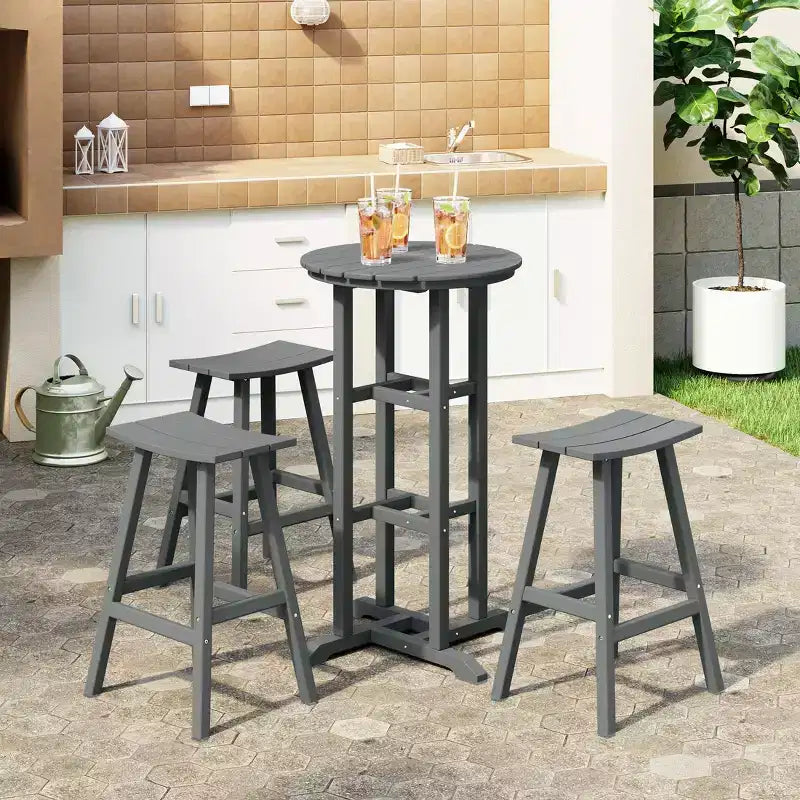 WestinTrends Malibu All Weather Hdpe Outdoor Patio Bar Height Bistro Set (4-Piece)