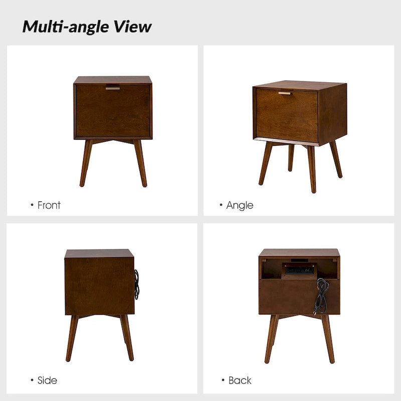Isabel Mid-Century 2 - Drawer Wood Nightstand by HULALA HOME