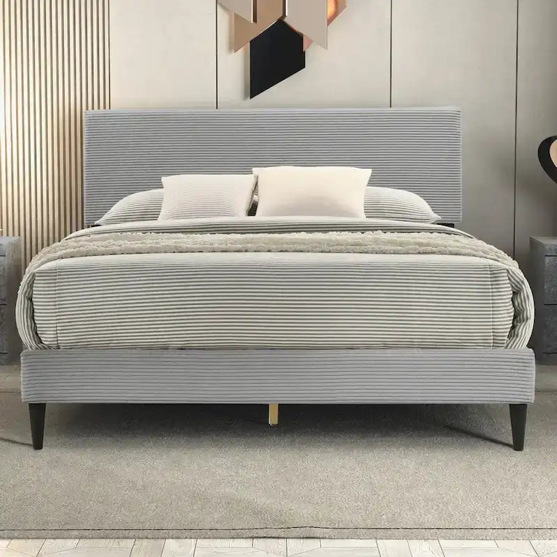 Bayson Wood Frame Queen Platform Bed With Headboard