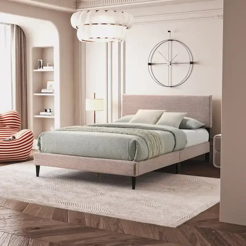 Bayson Wood Frame Queen Platform Bed With Headboard