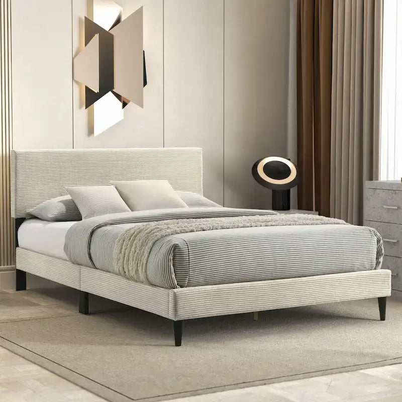 Bayson Wood Frame Queen Platform Bed With Headboard