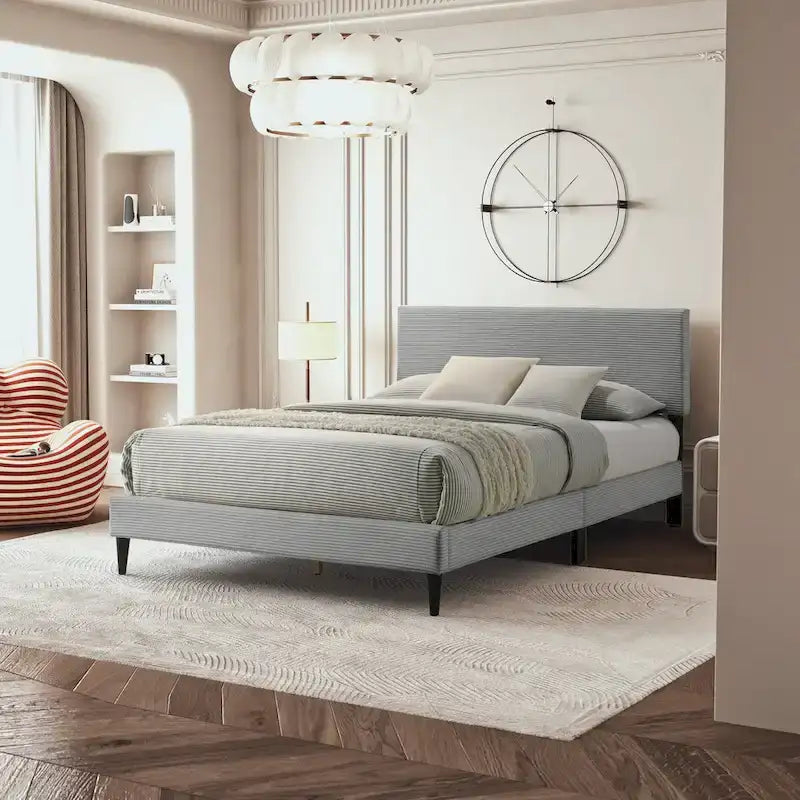 Bayson Wood Frame Queen Platform Bed With Headboard