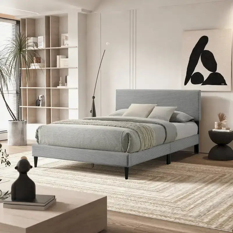 Bayson Wood Frame Queen Platform Bed With Headboard