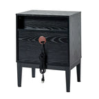 Apakah Modern 25Tall 2-Drawer Nightstand with Charging Station and Adjustable Legs Set of 2 by HULALA HOME