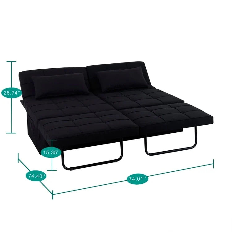 Sleeper Chair Bed, 4 In 1 Multi-Function Convertible Ottoman Bed, Breathable Linen Bed Chair, Convertible Sofa Bed