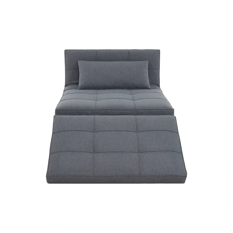 Sleeper Chair Bed, 4 In 1 Multi-Function Convertible Ottoman Bed, Breathable Linen Bed Chair, Convertible Sofa Bed