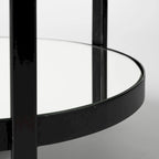 Eleonore Black Metal Frame Two-Tier w/Glass Shelves Bar Cart