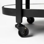 Eleonore Black Metal Frame Two-Tier w/Glass Shelves Bar Cart