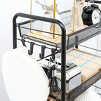 HOMCOM 5 Tier Utility Rolling Cart, Metal Storage Cart, Kitchen Cart with Removable Mesh Baskets, Black