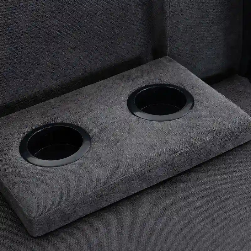 Modular Sofa with Removable Storage Ottoman, 2 Hidden Cup Holders
