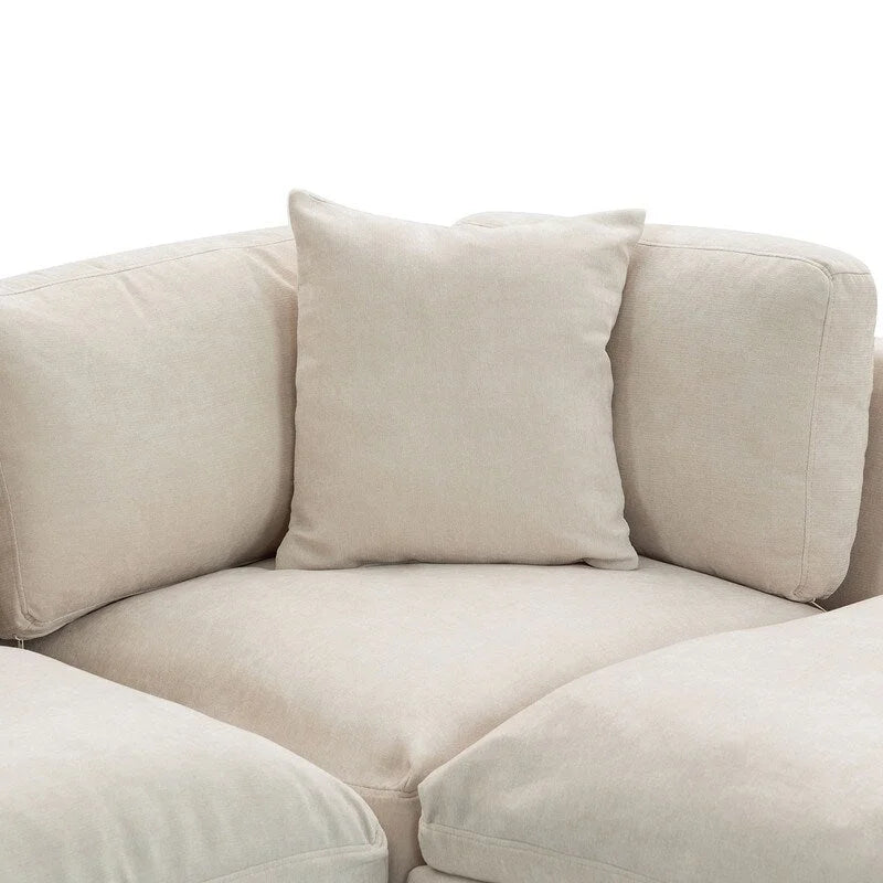 Modular Sofa with Removable Storage Ottoman, 2 Hidden Cup Holders