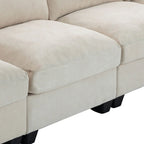 Modular Sofa with Removable Storage Ottoman, 2 Hidden Cup Holders