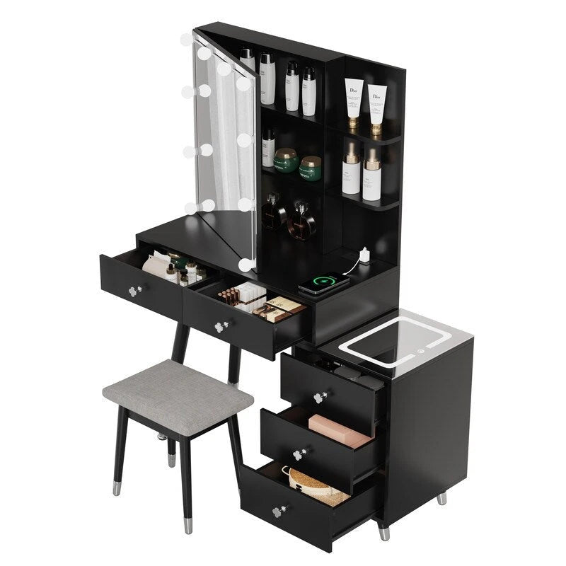 5 drawers Dressing table set with plugs