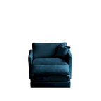 Modern Accent Chair with Ottoman, Living Room Club Chair Chenille Upholstered Armchair , Reading Chair for Bedroom, Blue Chenill