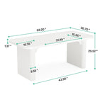 62.99 W Modern Executive Desk Simple Computer Desk with Engineered Wood Top and Legs