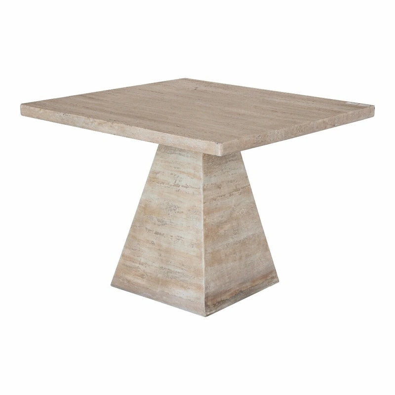 Cement Square Dining Table with Pedestal Base
