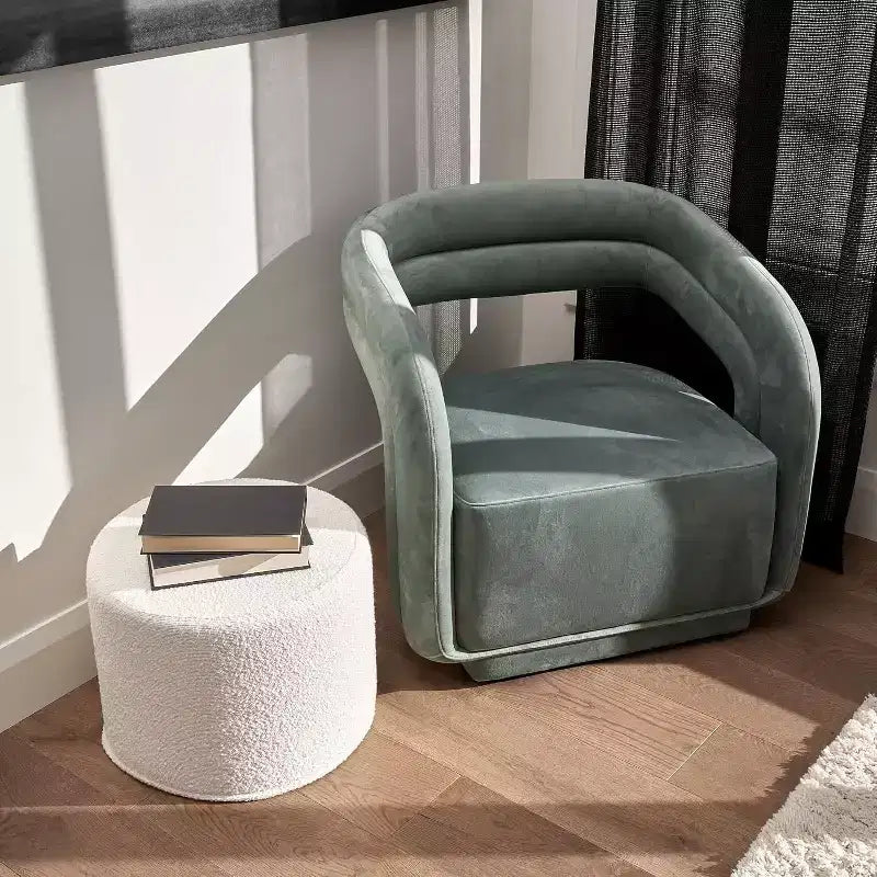 ZICOTO Boucle Pouf Ottoman  Cozy Foot Rest to Elevate Your Living Room Decor with Comfort & Charm