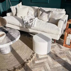 ZICOTO Boucle Pouf Ottoman  Cozy Foot Rest to Elevate Your Living Room Decor with Comfort & Charm