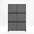 PexFix 72 in. x 47 in. Outdoor Metal Privacy Screen in Arrows Pattern in Black