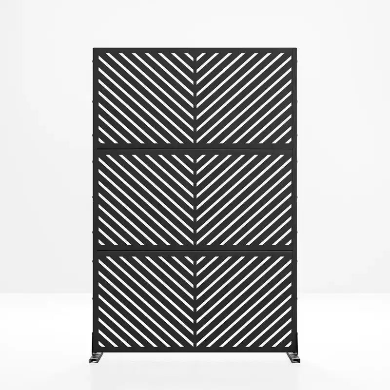 PexFix 72 in. x 47 in. Outdoor Metal Privacy Screen in Arrows Pattern in Black