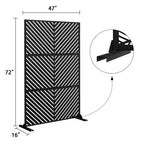 PexFix 72 in. x 47 in. Outdoor Metal Privacy Screen in Arrows Pattern in Black