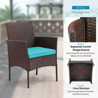 FDW 3 Piece Furniture Patio Chairs Wicker Outdoor Rattan Conversation Bistro Set for Backyard Porch Poolside Lawn