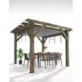 10x12x7.5FT Cedar Pergola Outdoor Wood Pergola with Canopy, Solid Structure Shelter for Deck, Garden, Backyard, and Lawn - Grey Charcoal