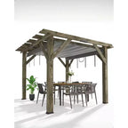 10x12x7.5FT Cedar Pergola Outdoor Wood Pergola with Canopy, Solid Structure Shelter for Deck, Garden, Backyard, and Lawn - Grey Charcoal