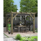 10x12x7.5FT Cedar Pergola Outdoor Wood Pergola with Canopy, Solid Structure Shelter for Deck, Garden, Backyard, and Lawn - Grey Charcoal