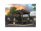 10x12x7.5FT Cedar Pergola Outdoor Wood Pergola with Canopy, Solid Structure Shelter for Deck, Garden, Backyard, and Lawn - Grey Charcoal