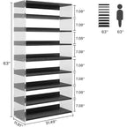 Lantine 63 8-Tier Acrylic Shoe Rack for 24-32 Pairs