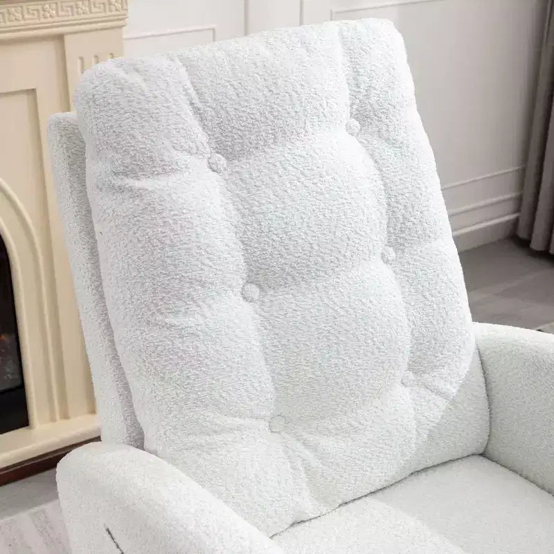 Accent Rocking Chair With Footrest, Modern High Back Lounge Chair Wood Rocking Legs, Leisure Rocking Recliner For Home Living Room Bedroom Office