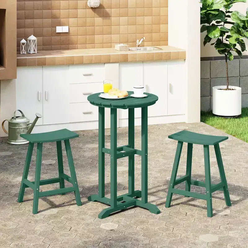 WestinTrends Malibu All Weather HDPE Outdoor Patio Counter Height Bistro Set (3-Piece)