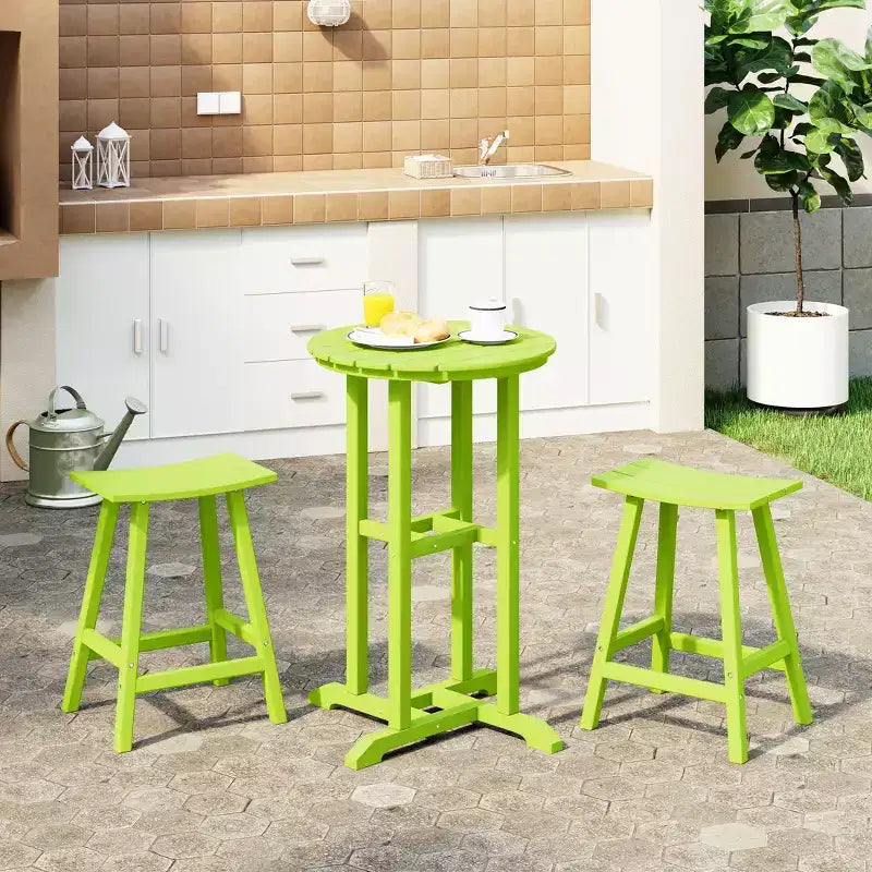 WestinTrends Malibu All Weather HDPE Outdoor Patio Counter Height Bistro Set (3-Piece)