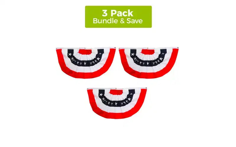 Briarwood Lane 4th of July Patriotic Bunting 48 X 24 (Set of 3 1x1 Bundle