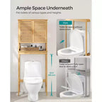 SONGMICS Over The Toilet Storage Cabinet, Cabinet with Adjustable Inside Shelf and Bottom Stabilizer Bar, Toilet Rack, Natural Beige