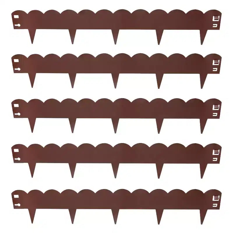 Sunnydaze Outdoor Lawn and Garden Heavy-Duty Steel Scalloped Metal Flexible Landscape Edging Borders - 16' - 5pk