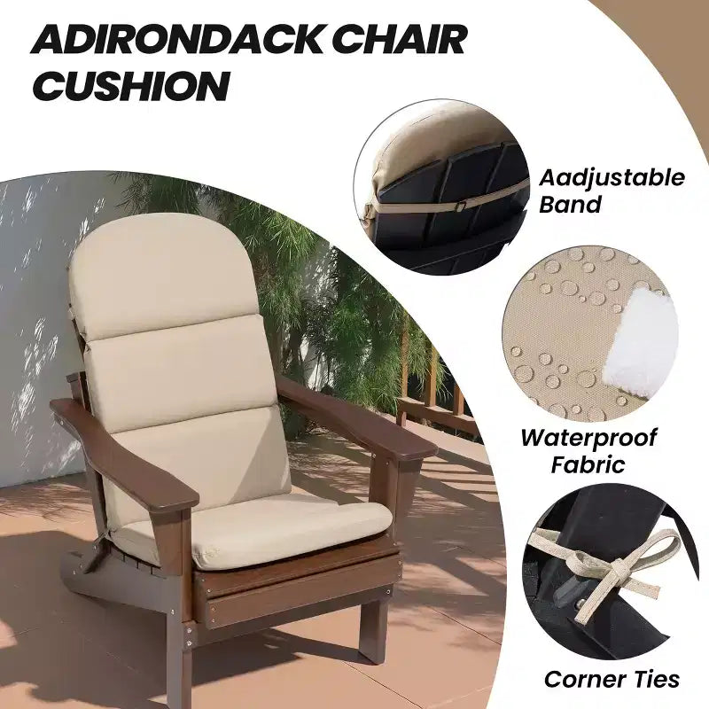 Crestlive Products Adirondack Chair Cushion High Back Patio Water Resistant Fade Resistant