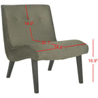 SAFAVIEH Sibille Mid-Century Forest Green Chair - 25.2 x 29.9 x 30.7 - 25Wx30Dx31H