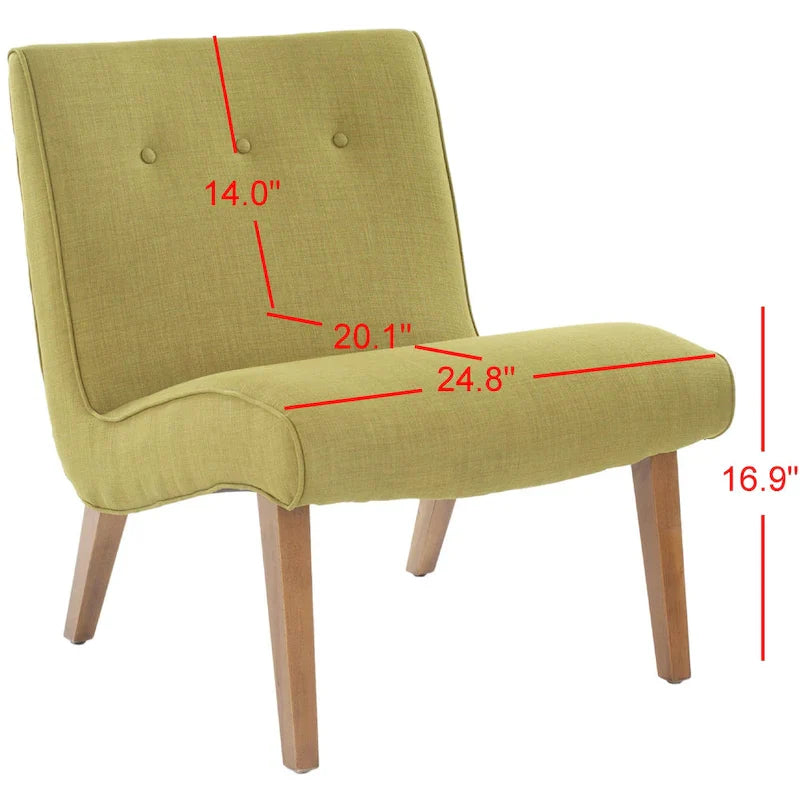 SAFAVIEH Sibille Mid-Century Forest Green Chair - 25.2 x 29.9 x 30.7 - 25Wx30Dx31H