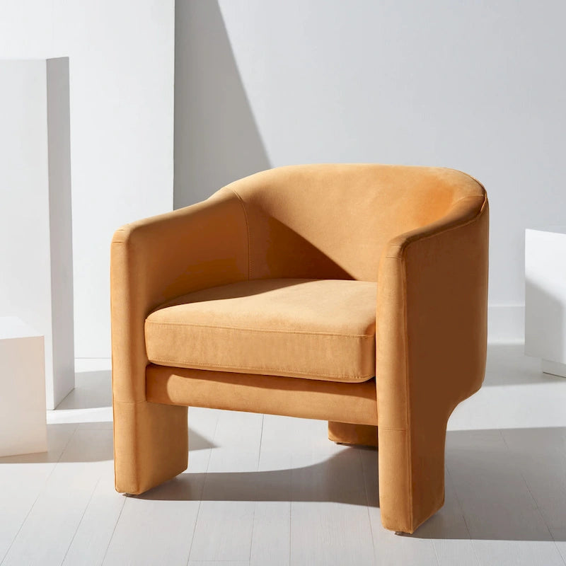 SAFAVIEH Couture Evchen Velvet Accent Chair - 30 W x 28 L x 30 H - 30Wx28Dx30H