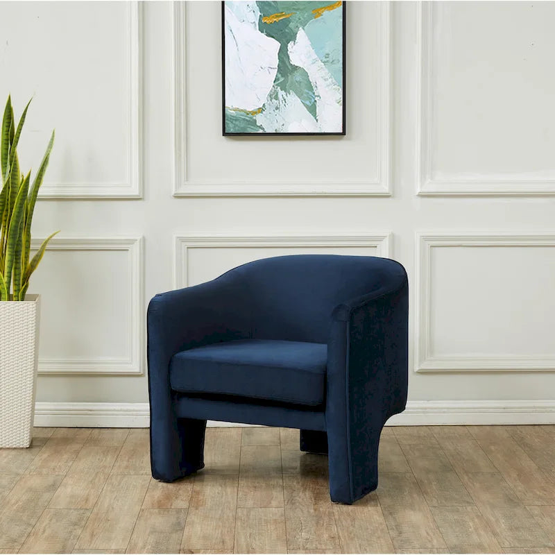 SAFAVIEH Couture Evchen Velvet Accent Chair - 30 W x 28 L x 30 H - 30Wx28Dx30H