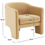 SAFAVIEH Couture Evchen Velvet Accent Chair - 30 W x 28 L x 30 H - 30Wx28Dx30H