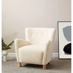 SAFAVIEH Couture Zornitza Faux Shearling Accent Chair - 31 In W x 27 In D x 33 In H - 31Wx27Dx33H