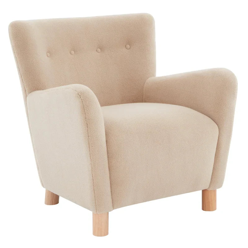 SAFAVIEH Couture Zornitza Faux Shearling Accent Chair - 31 In W x 27 In D x 33 In H - 31Wx27Dx33H