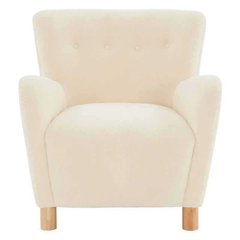 SAFAVIEH Couture Zornitza Faux Shearling Accent Chair - 31 In W x 27 In D x 33 In H - 31Wx27Dx33H