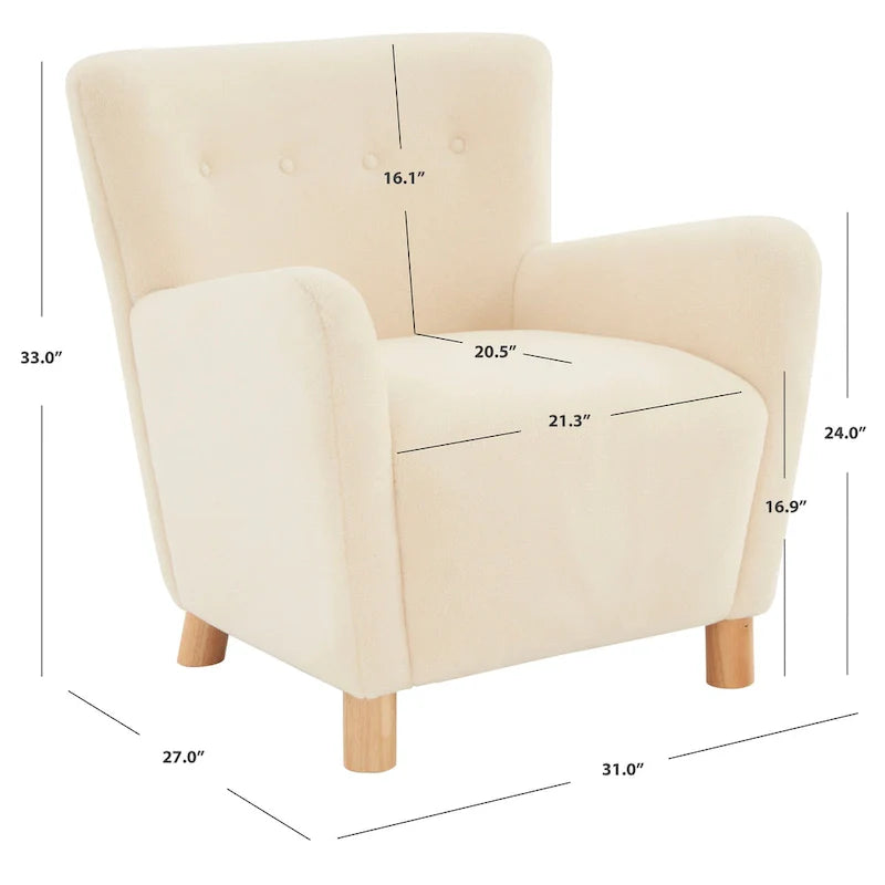 SAFAVIEH Couture Zornitza Faux Shearling Accent Chair - 31 In W x 27 In D x 33 In H - 31Wx27Dx33H