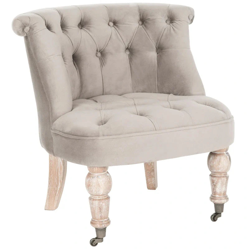 SAFAVIEH Shanell Natural Cream Tufted Chair - 26.4 x 24.2 x 27