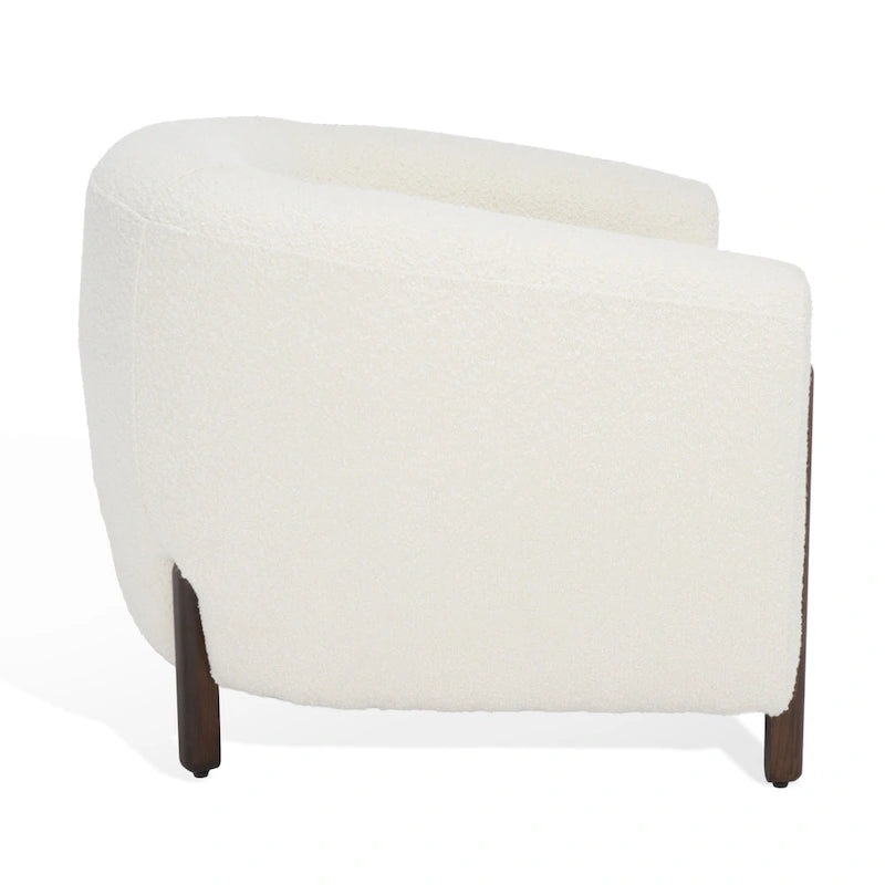 SAFAVIEH Couture Yauheniya Barrel Back Accent Chair - 38 In. W x 34 In. D x 28 In. H - 38Wx34Dx28H